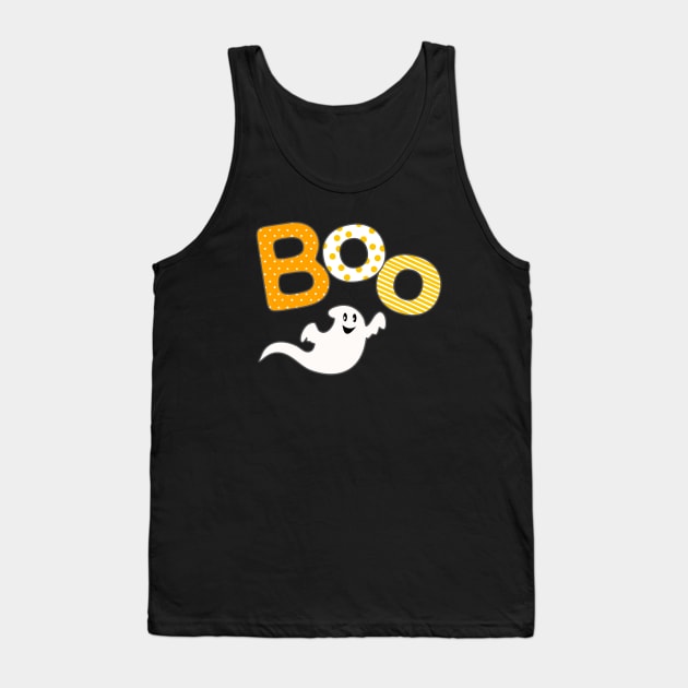 boo gost halloween funny shirt and mask Tank Top by Collagedream